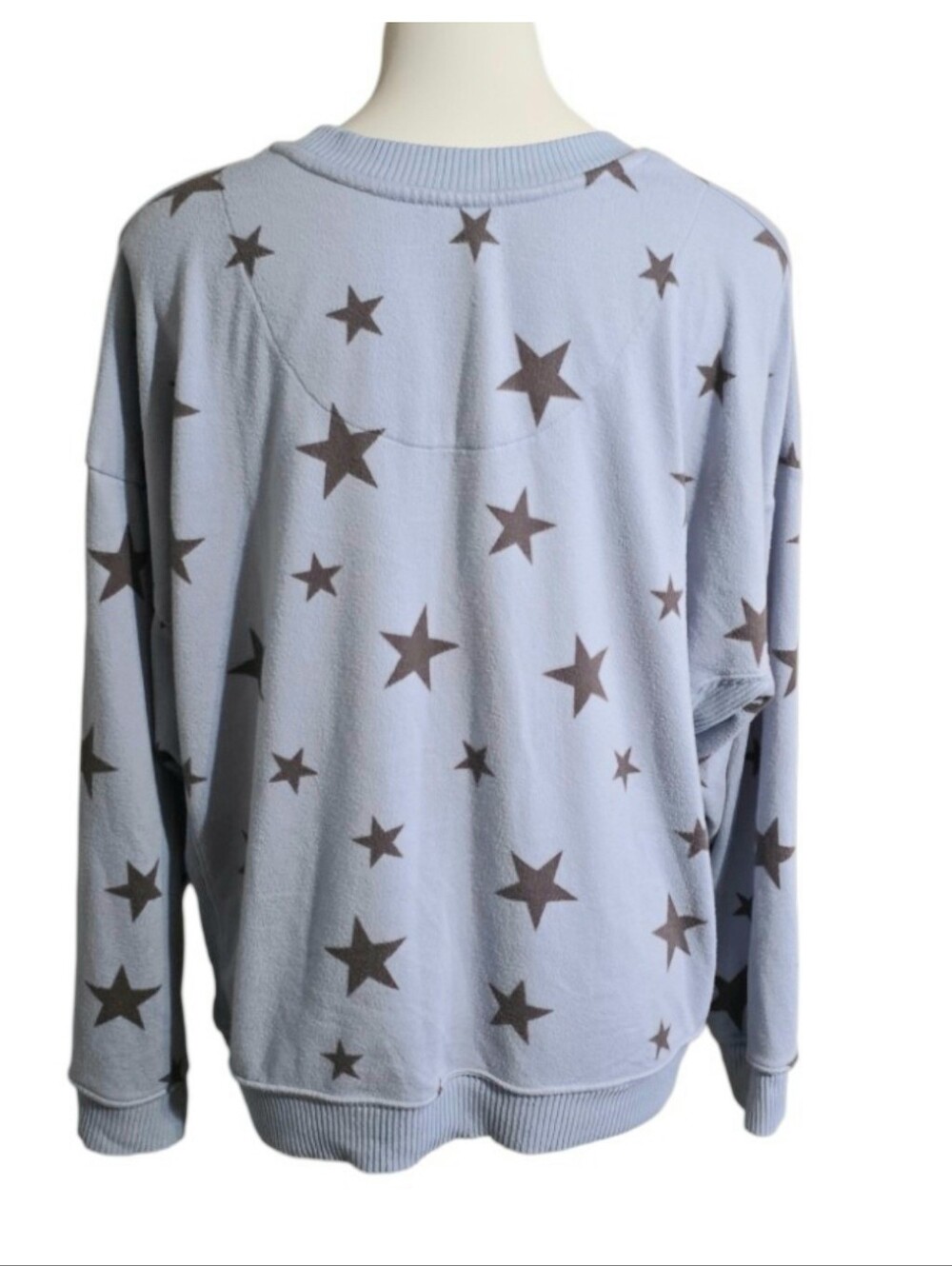 Cuddlduds Cozy Star Print Fleece Lined Sweatshirt Blue Size XXL - Picture 4 of 9